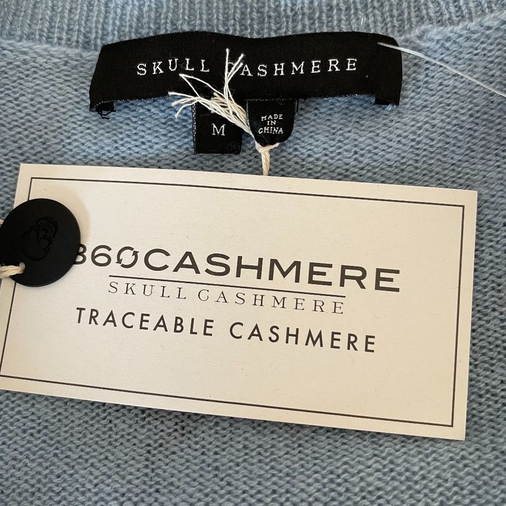 Skull Cashmere Mia V-Neck Skull Print Cashmere Sweater - Picture 6 of 8
